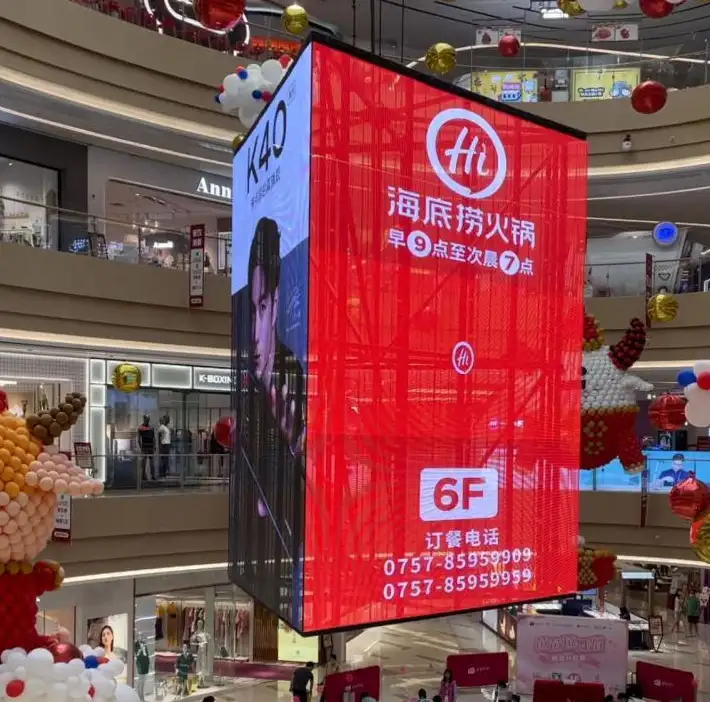 Shopping Mall Atrium Hanging Transparent LED Display